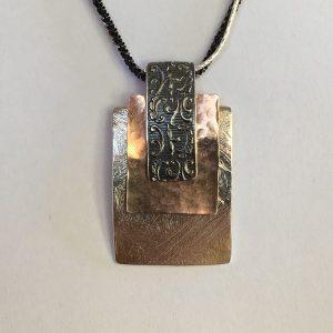 Handmade Israeli  Gold filled and sterling silver necklace