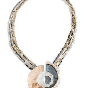 Handmade Israeli  Gold filled and sterling silver necklace