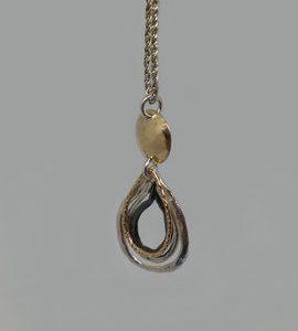 Handmade Israeli  Gold filled and sterling silver necklace
