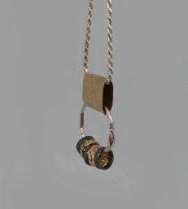 Handmade Israeli  Gold filled and sterling silver necklace