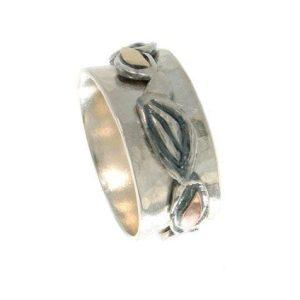 Handmade Israeli  Sterling Silver, Gold Filled Bracelet