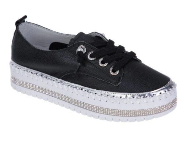 Susan black leather shoes sneakers