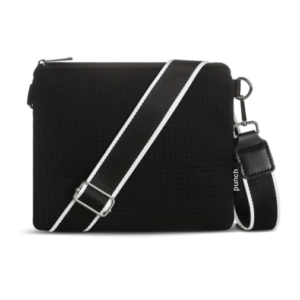 Punch Neoprene Flat Crosbody Bag Black