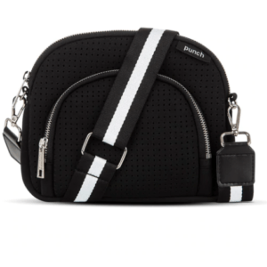 Punch Neoprene moon shaped cross body backpack with double pocket Black
