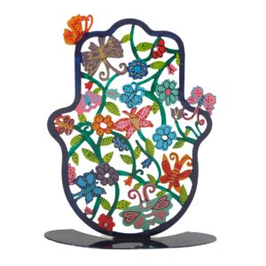 Yair Emanuel Stand - Small - Hand Painted - Hamsa Butterflies