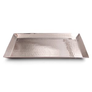 Yair Emanuel Tray - Stainless Steel + Hammer Work 28*16 cm