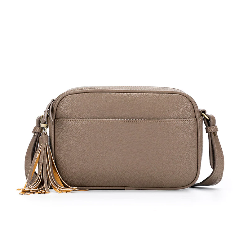 Logan Canvas Crossbody Purse in Taupe | Altar'd State