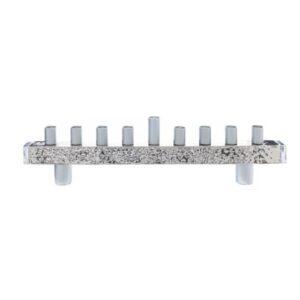 Yair Emanuel Hanukkah Menorah - Strip + Hammer Work - Aluminium