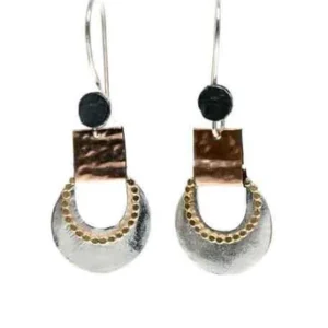 Handmade Israeli Sterling Silver, Gold Filled Earrings