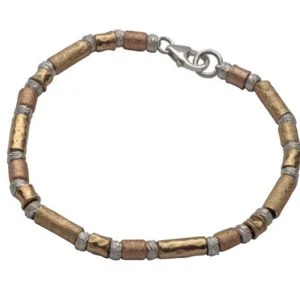 Handmade Israeli Sterling Silver, Gold Filled Bracelet