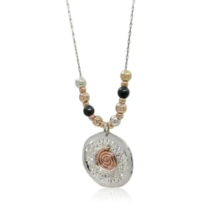 Handmade Israeli Sterling Silver, Gold Filled Necklace