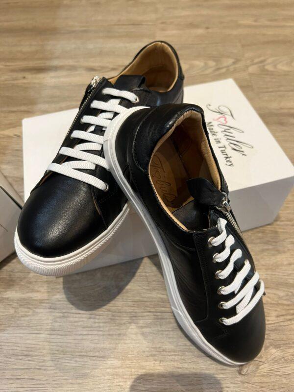 Zippy Black Turkish Leather Sneaker Shoe