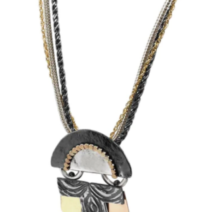 Handmade Israeli Gold filled and sterling silver necklace